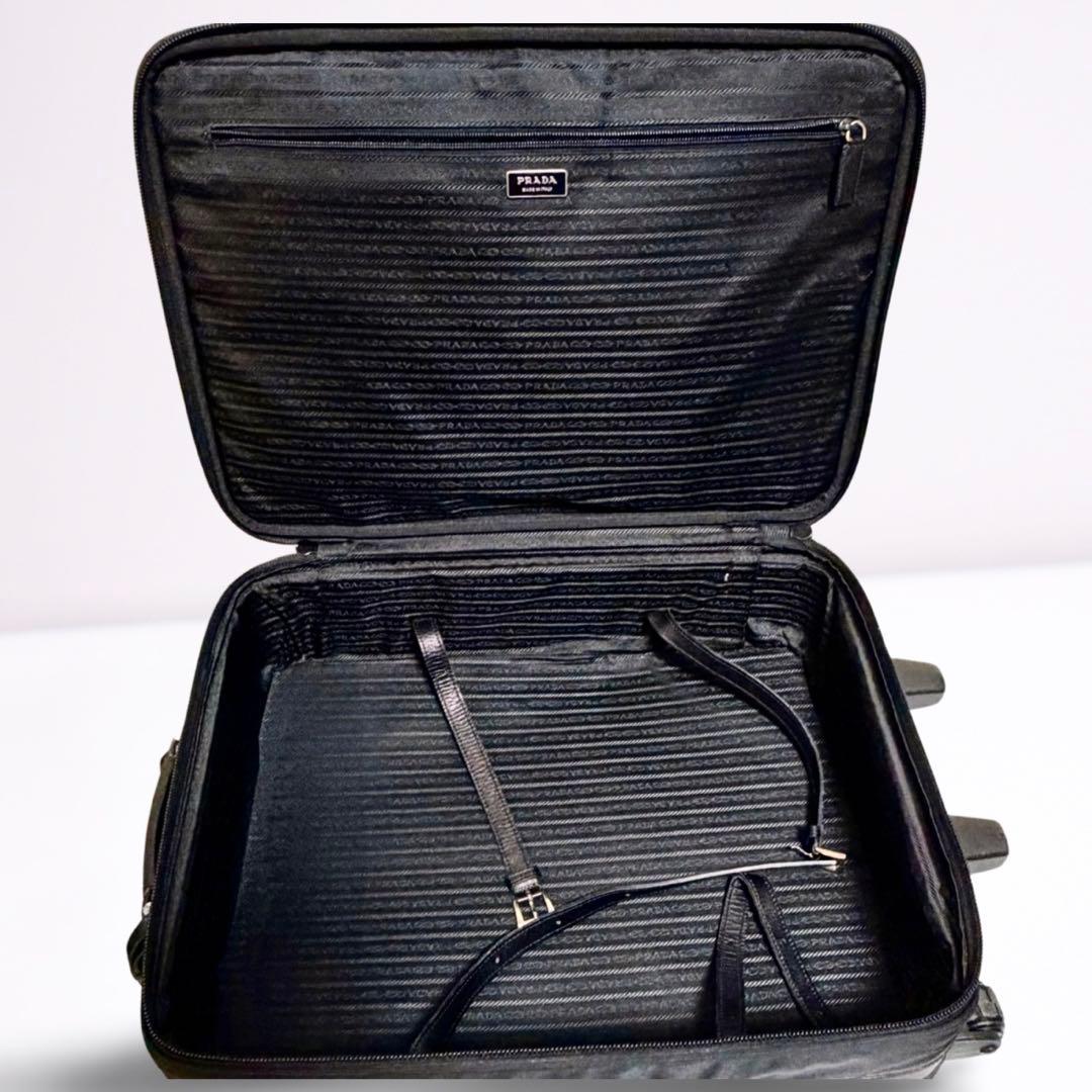 正規品】プラダ PRADA キャリーケース ナイロン 三角ロゴ 黒 南京錠