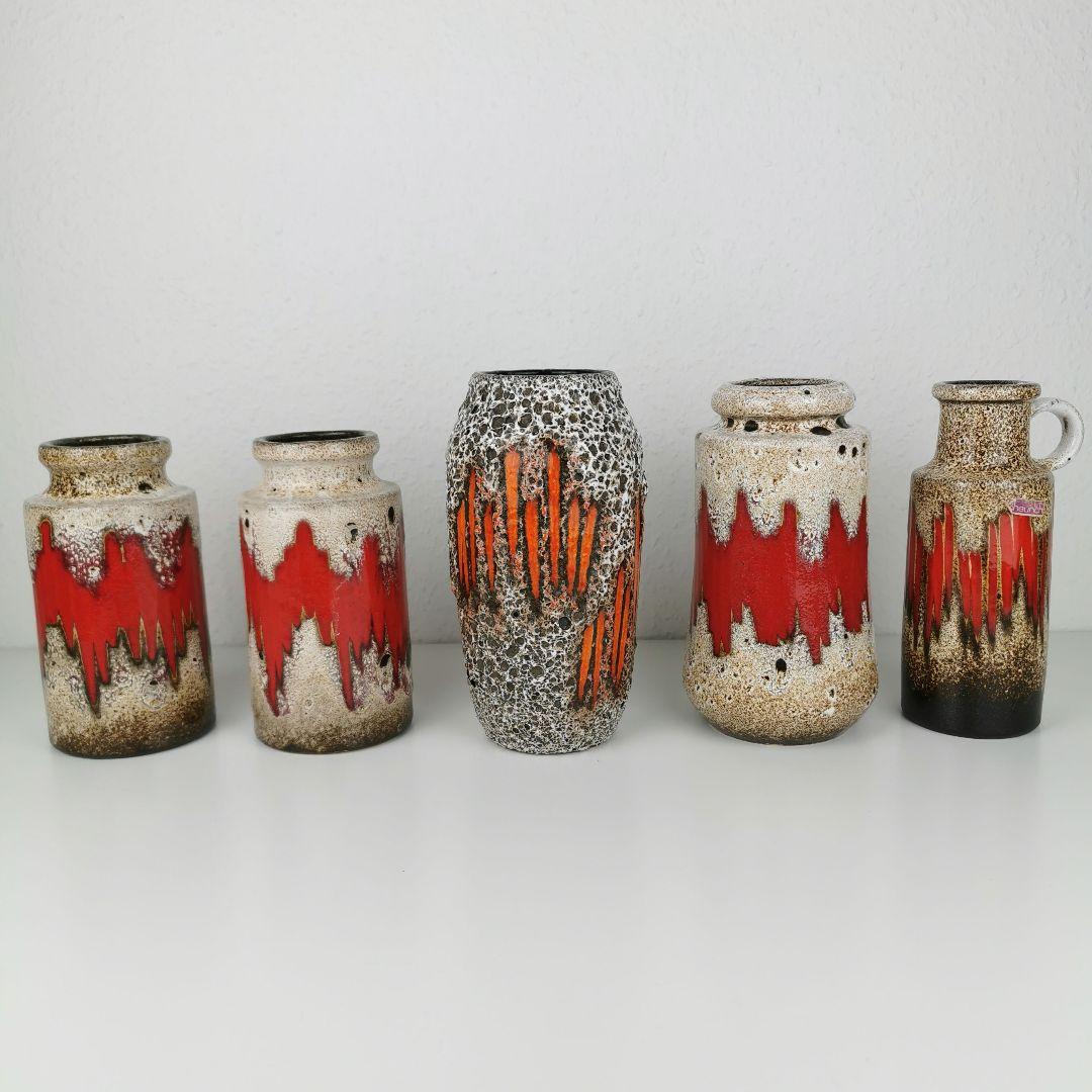 西ドイツ製 Fatlava】Scheurich Lora 22cm 花瓶