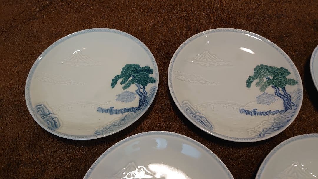 古伊万里　伊万里　染付　中皿　菓子皿 ５客