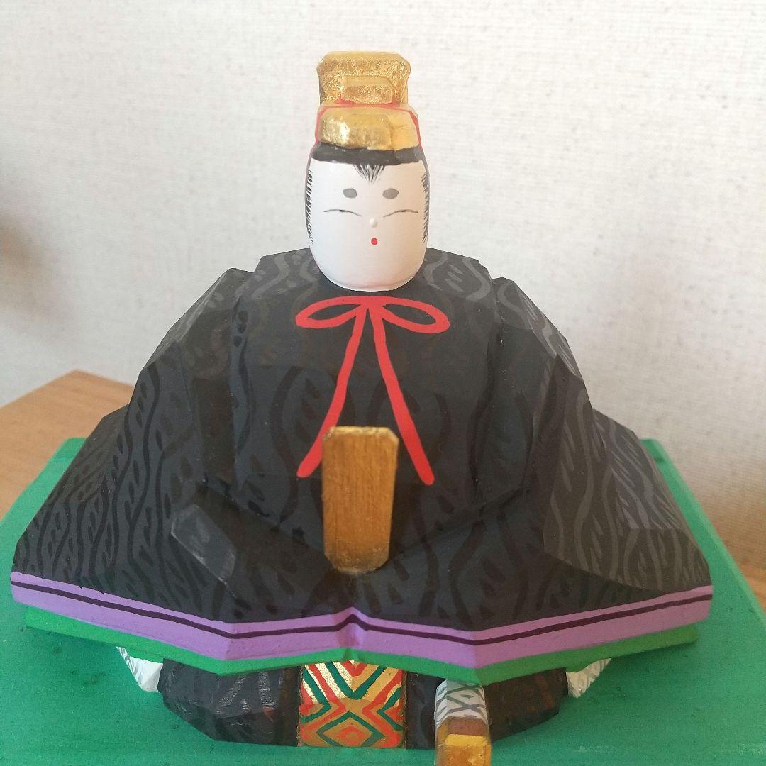 南部神泉 奈良一刀彫 雛人形 雛飾り 一刀彫 木製 金彩 かわいいお顔