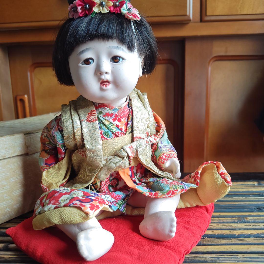 市松人形 松龍斎 太田徳久 15号 52cm 木製スタンド付き