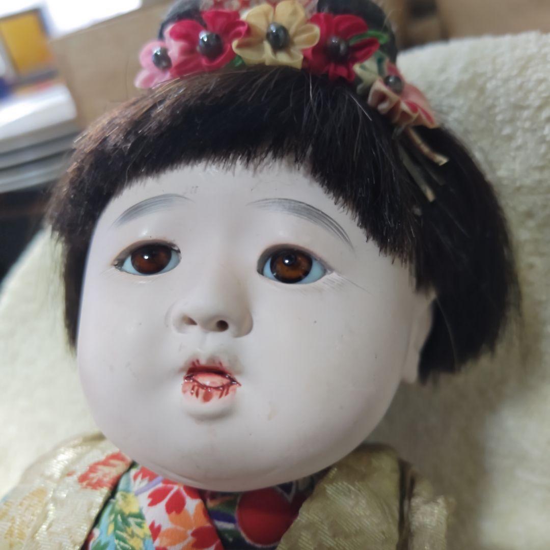 市松人形 松龍斎 太田徳久 15号 52cm 木製スタンド付き