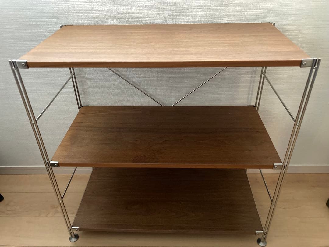 無印 MUJI ステンレスユニットシェルフ ワイド小 ウォールナット