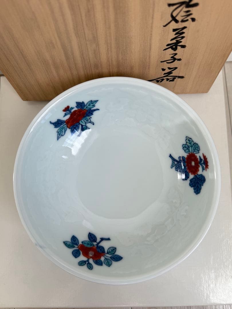 十三代 今右衛門 錦色鍋島 皿 菓子器 花絵｜今右