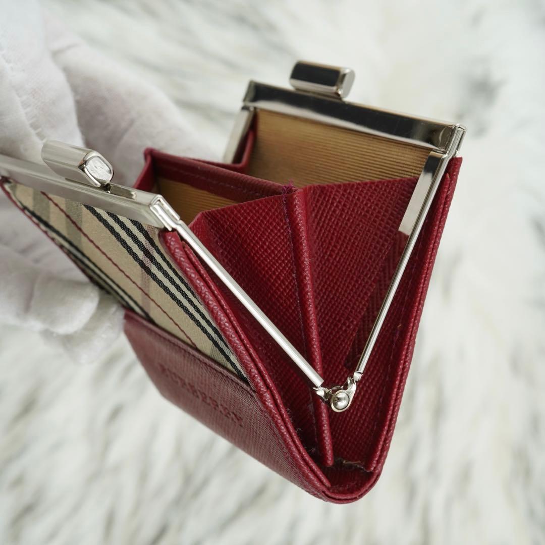 新品未使用品　箱付き　BURBERRY LONDON 小銭入れ　ノバチェック　赤