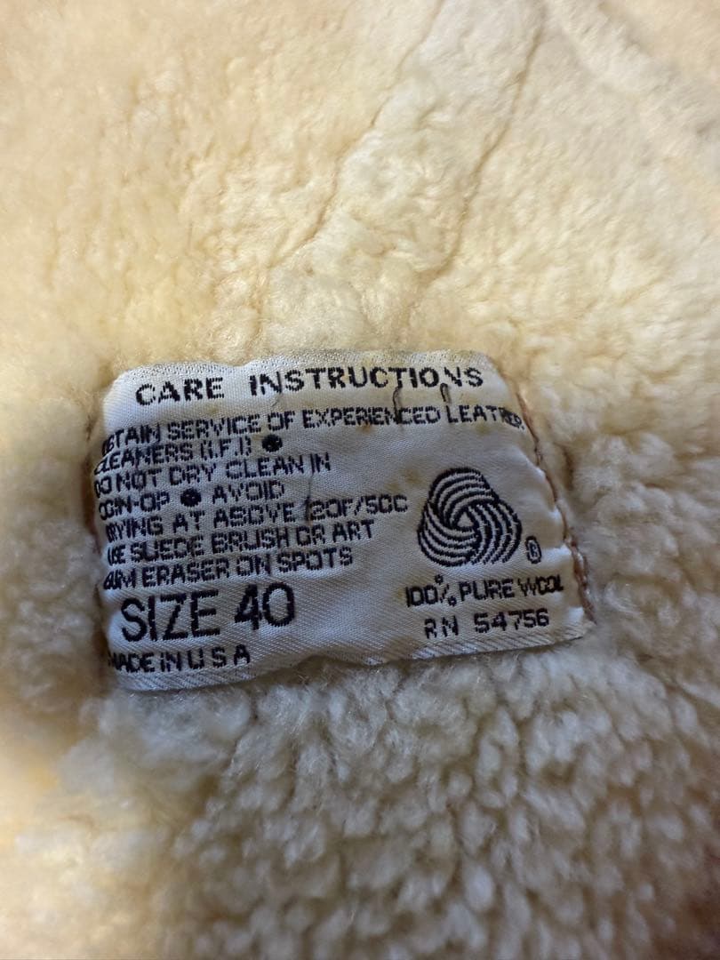 アメリカ製 ムートンジャケット ムートンコート レザー 茶