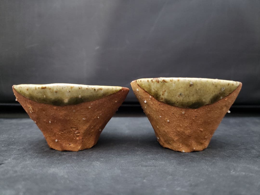 信楽焼 煎茶器 神崎紫峰 手捻り 急須 湯呑み5客 湯冷まし 煎茶道具 作家物