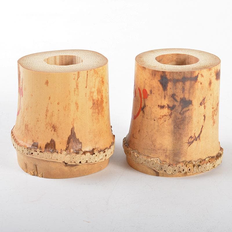 茶道具 竹蓋置 一双 建仁寺竹田益州花押 書付箱 M R5359