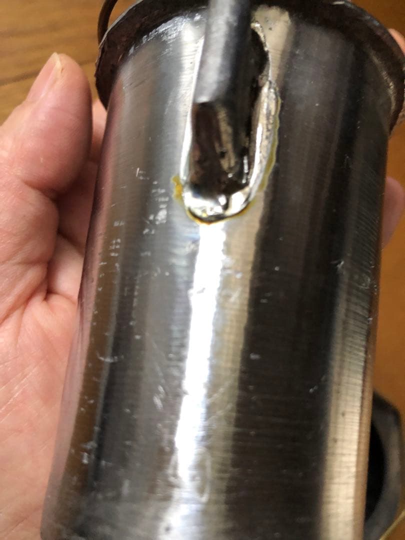 六角形 龍亀文様 錫製温酒器（酒壺） 真鍮取手付き ビンテージ