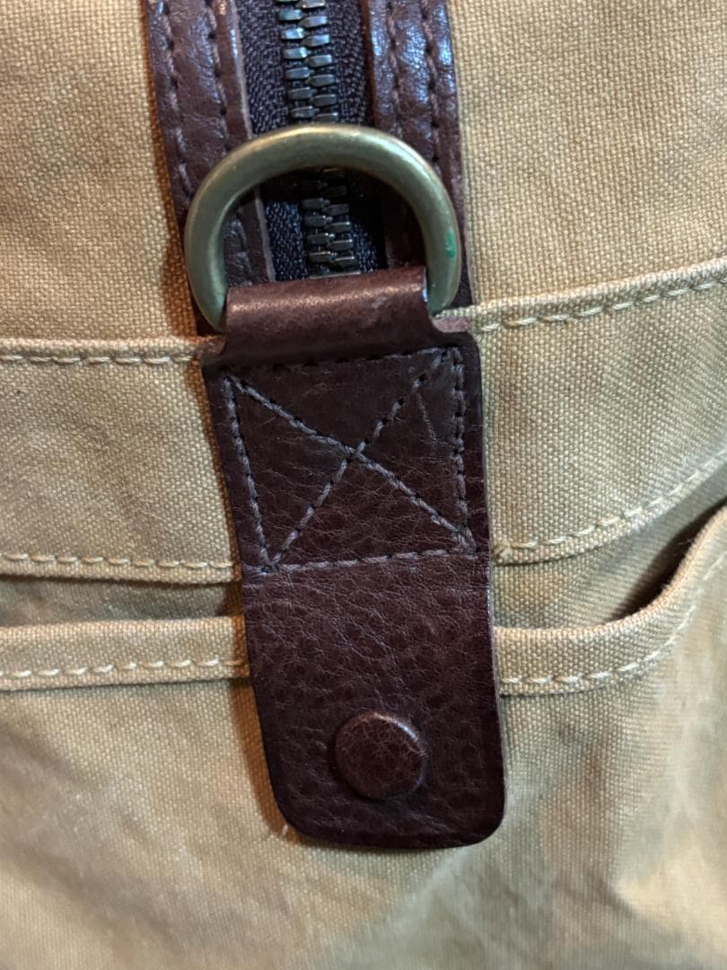 genten（ゲンテン）＞ ボストンバッグ キャンバス＆レザー ショルダー紐付