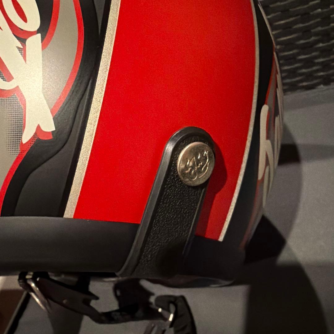 ジェットヘルメット レッドブラック ファイヤーパターン 72 JAM