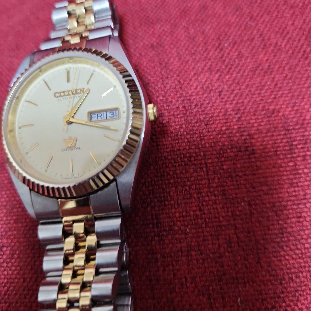ビンテージCITIZENクリスタルセブン フルーテッドベゼル デイデイト コンビ