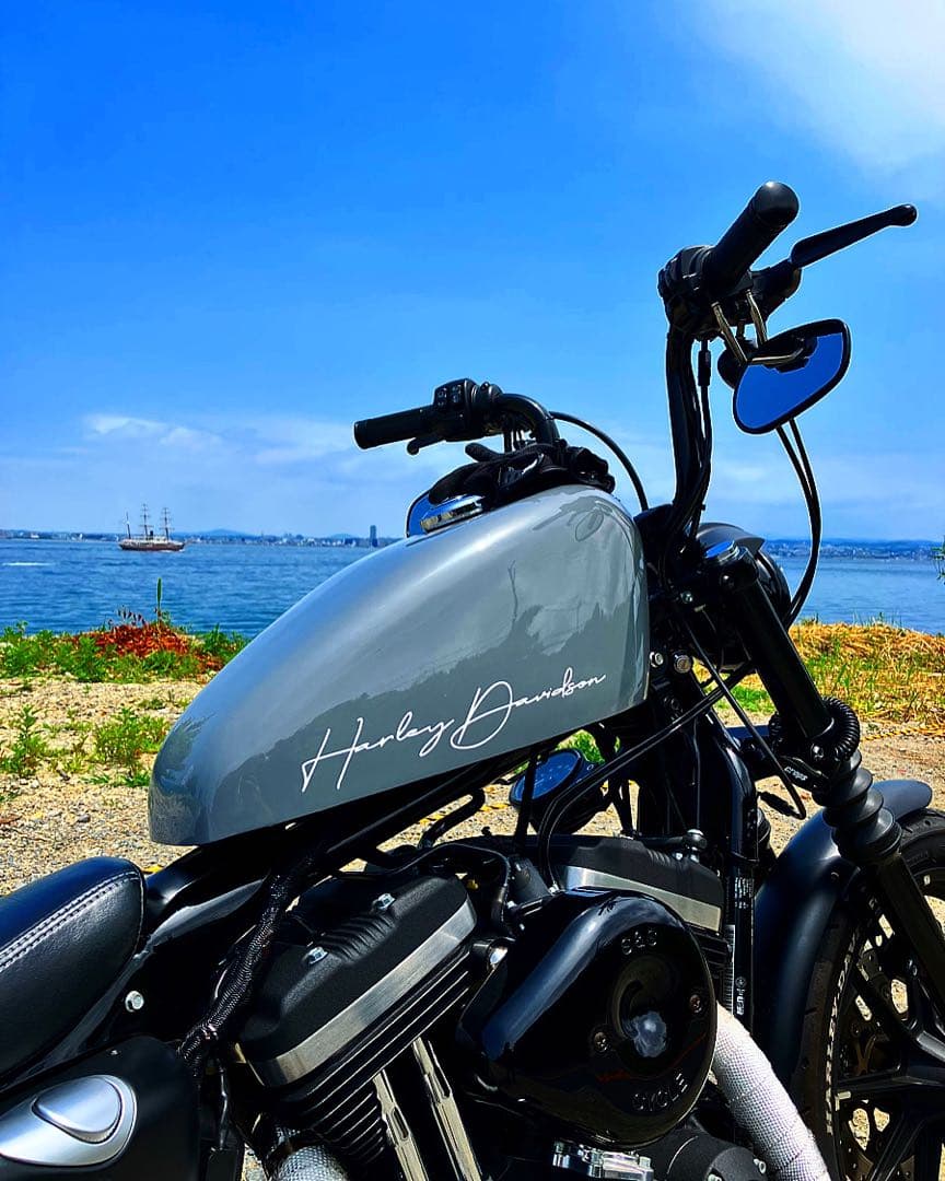 サイモンカスタムズ タンクカバー ハーレー XL883用 ブルーグレー