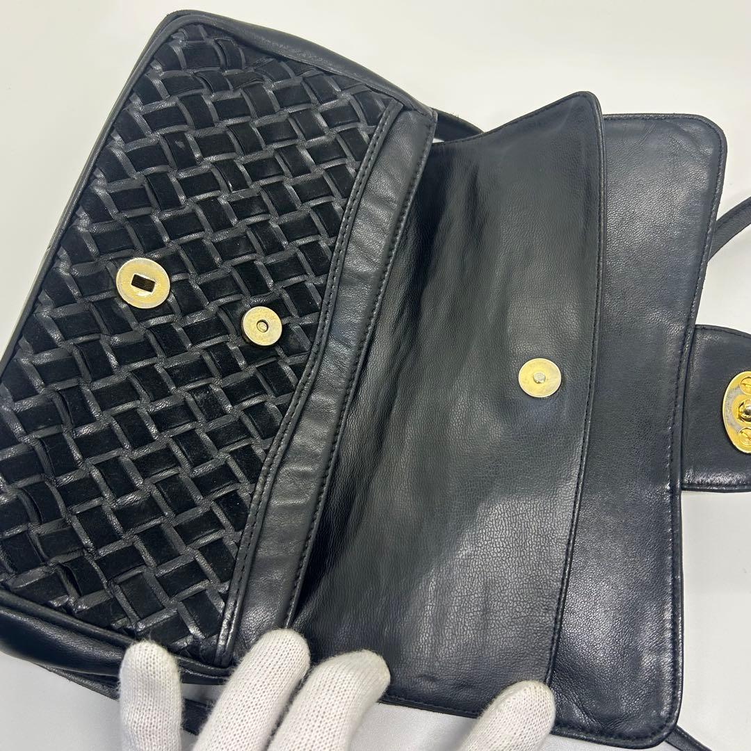 美品✨ Bally バリー レディース ショルダー バッグ レザー ブラック