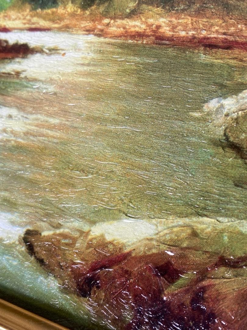 2252❣️ ロバート・ウッド 「 山と川の風景 」　立体複製　6号