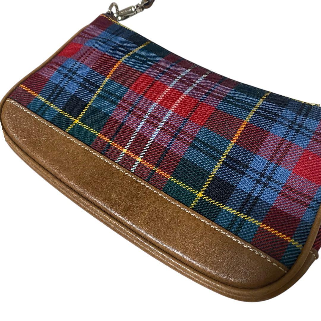 希少　COACH ワンショルダー　アクセサリーポーチ ハンドバッグ チェック