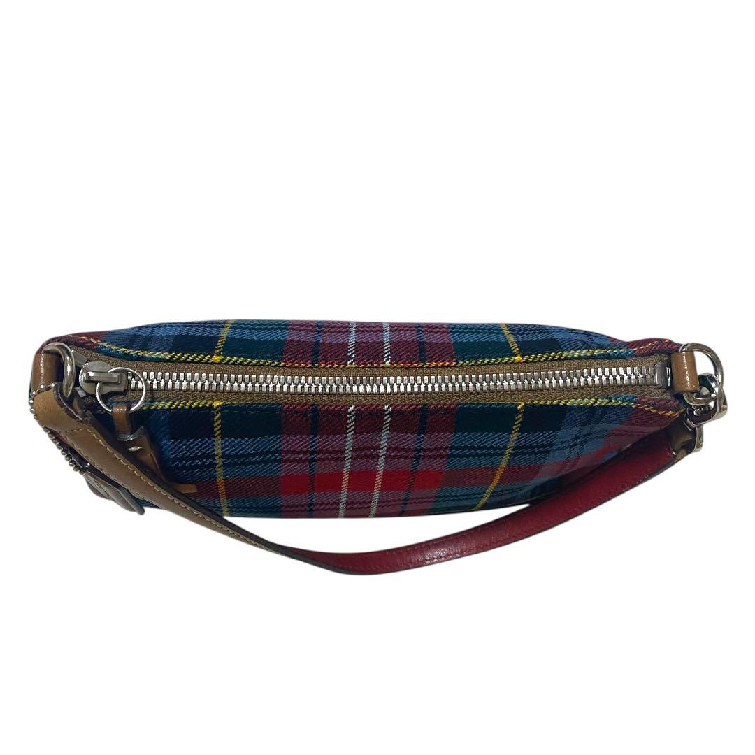 希少　COACH ワンショルダー　アクセサリーポーチ ハンドバッグ チェック