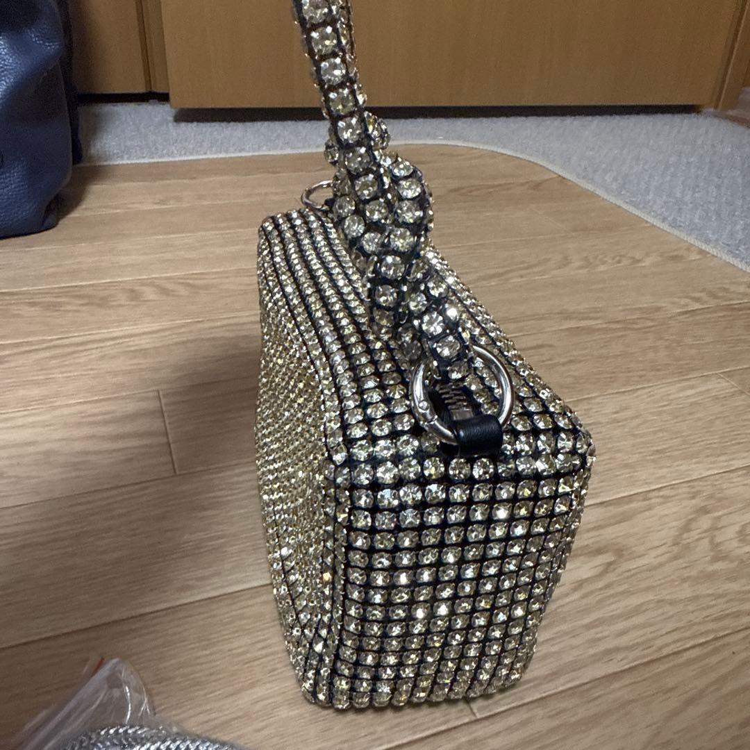 ゴールド ストーン装飾 パーティーバッグ