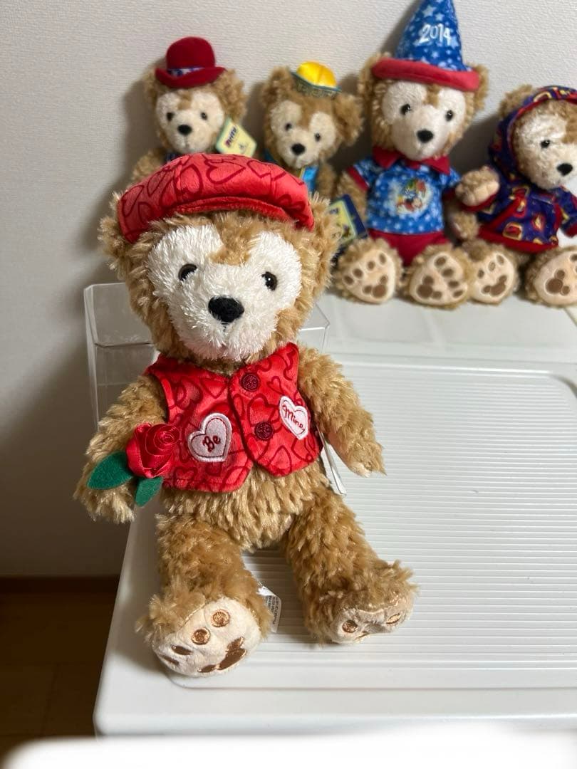 ダッフィーぬいぐるみ（2014年、40周年、ディズニーワールドバラ持ち、上海限定