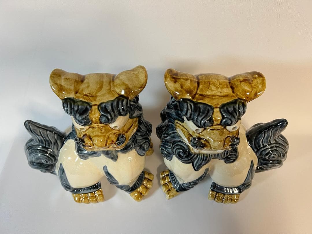 Amazon.co.jp: やちむん (沖縄陶器) 朝日陶器 シーサー 門柱(高さ33cm