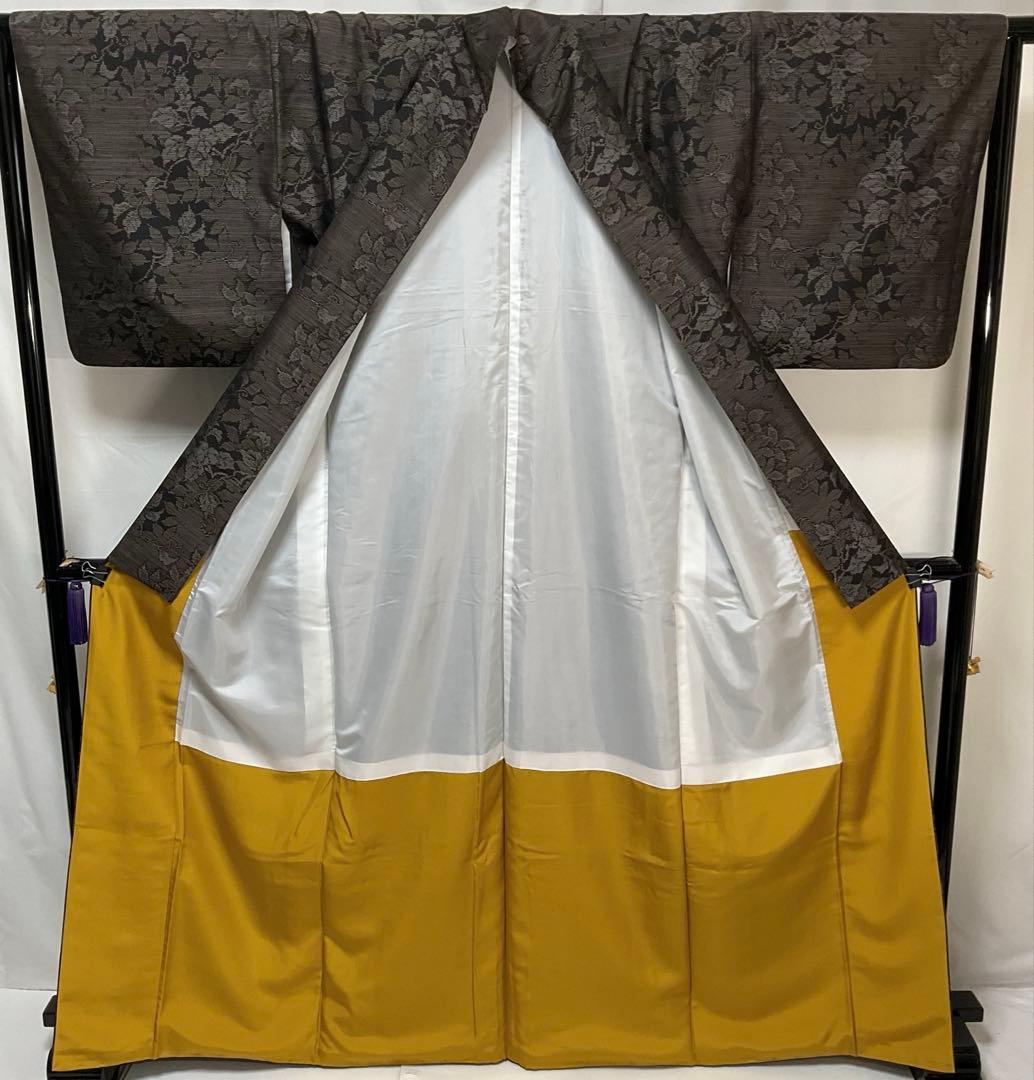 正絹 やまと誂製 袷 本場大島紬 純泥染 証紙付 トールサイズ 極美品