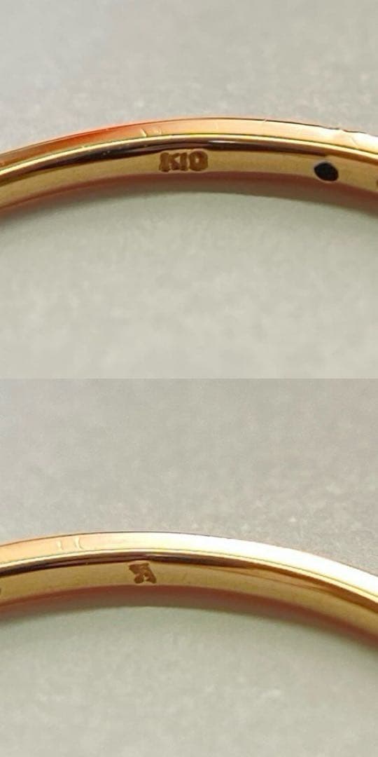 K10ピンクゴールド ハーフエタニティダイヤモンドリング　サイズ7号