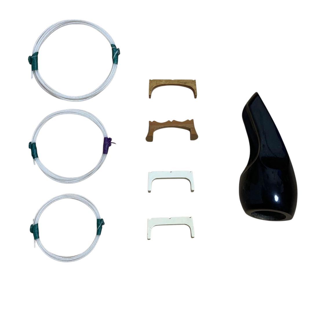 ✨付属品多数✨ 沖縄 三線 特上 人工皮革 蛇柄 ソフトケースや替弦など付属！