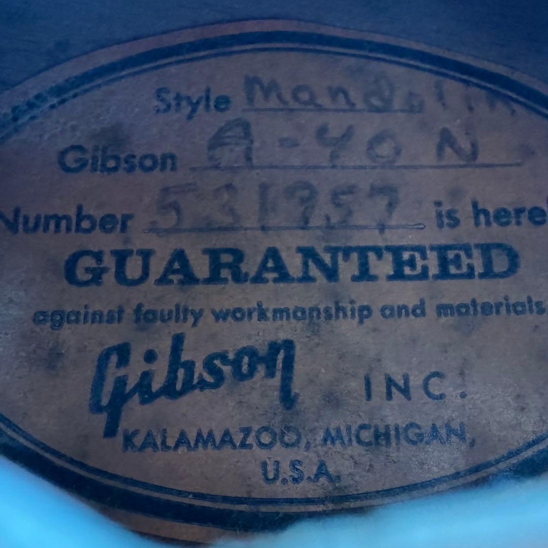 <超貴重特A>GibsonマンドリンA40-N 1940s ~1950s 超貴重特A>GibsonマンドリンA40-N 1940s ~1950s - メルカリ