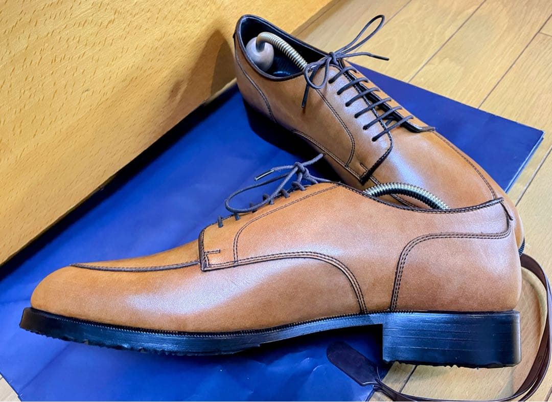 新品最終値下REGAL防滑茶リーガル皮革レザービジネスUチップシューズ24.5