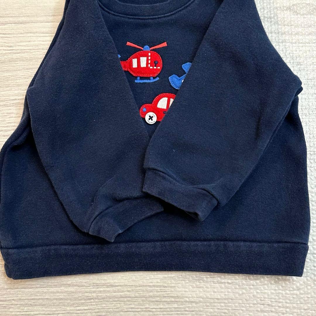 familiar ファミリア トレーナー 80cm 乗り物 刺繍 ネイビー 車 - メルカリ