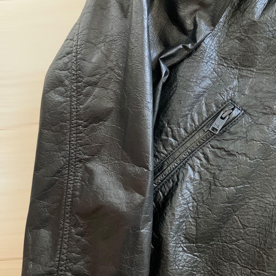 Y-3 ワイスリー ヨウジヤマモト 定価12万 レザージャケットフード