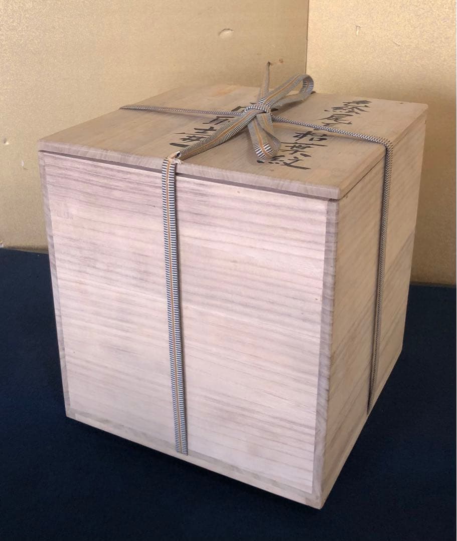 《R》色絵尾長枯葉紋 面取壷 花瓶 花器 影山明志 共箱 251014い2