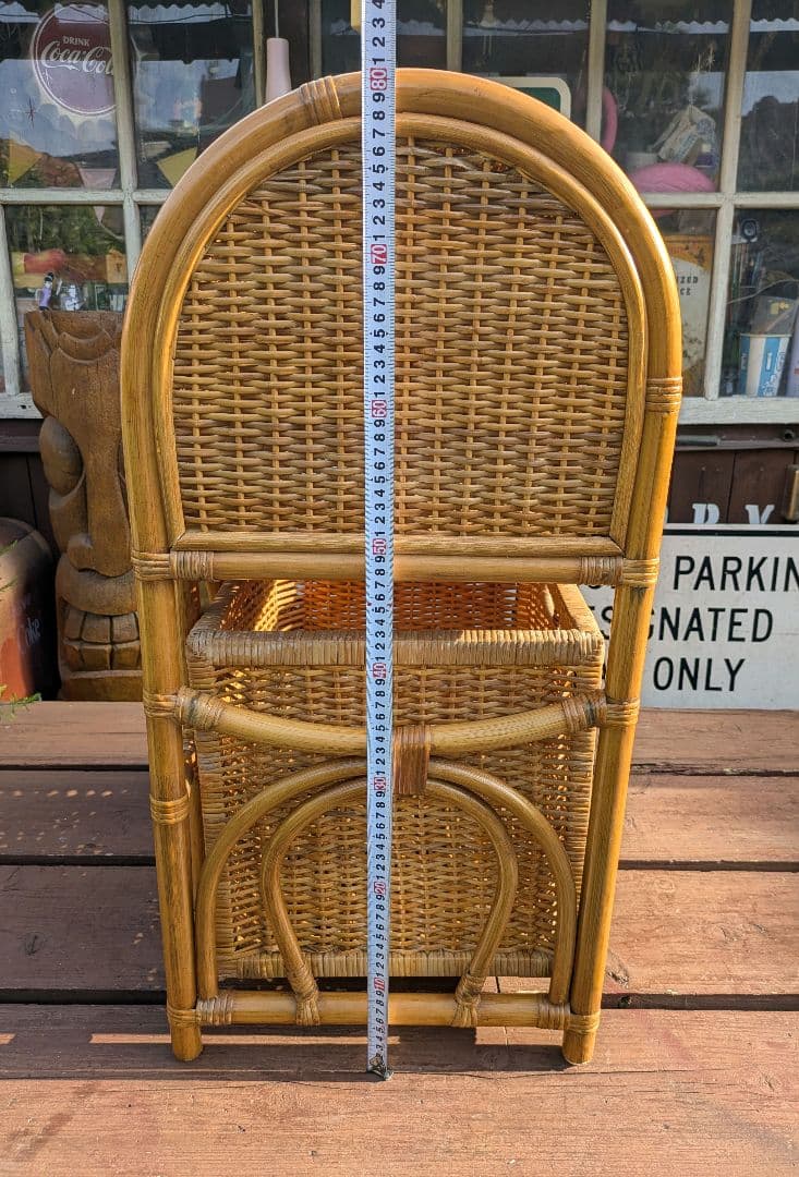 希少　飴色ラタン収納 ランドリーラック バスケット タンス　収納バスケット　カゴ