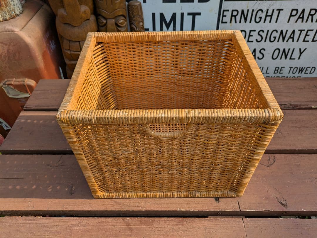 希少　飴色ラタン収納 ランドリーラック バスケット タンス　収納バスケット　カゴ
