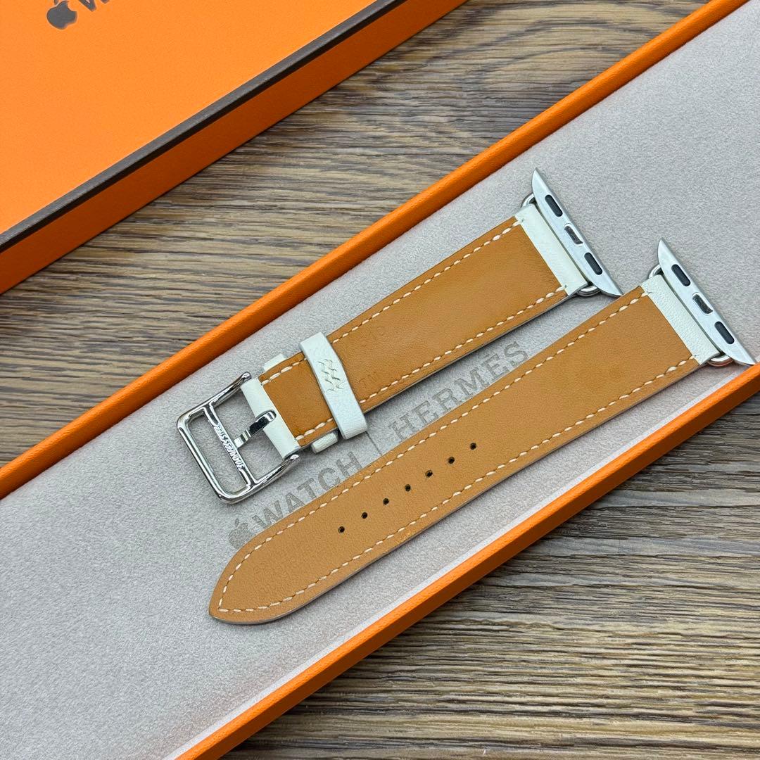 2531 Apple Watch エルメス ホワイト 白 レザーバンド 41㎜