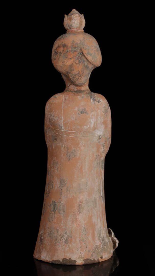 中国古玩】加彩舞妓俑 加彩婦女俑婦人 俑置物 高さ79㎝ 唐物 古美術