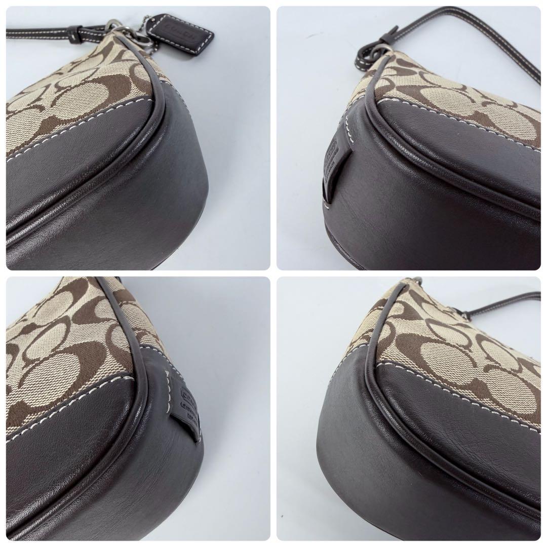 コーチ アクセサリーポーチaccessory pouch6094チャームブラウン