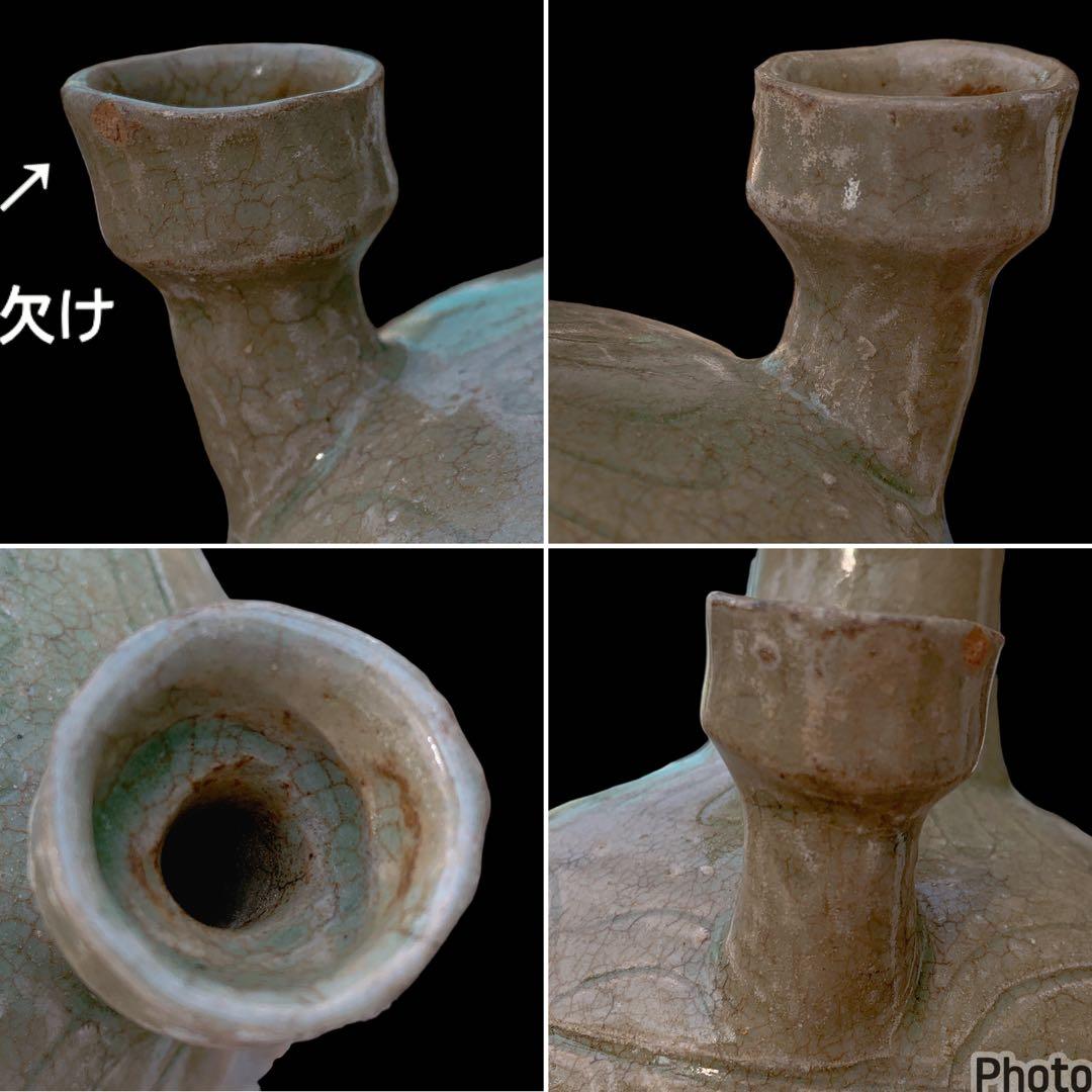 李朝浄瓶韓国朝鮮骨董品青磁高麗花瓶水指水滴古美術