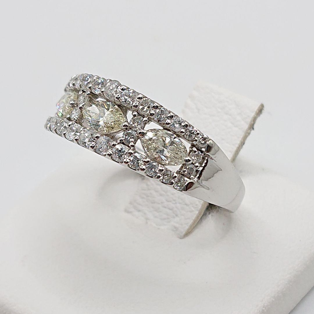 チョコママ様1カラット 真ん中マーキース 天然ダイヤモンドリング プラチナ900