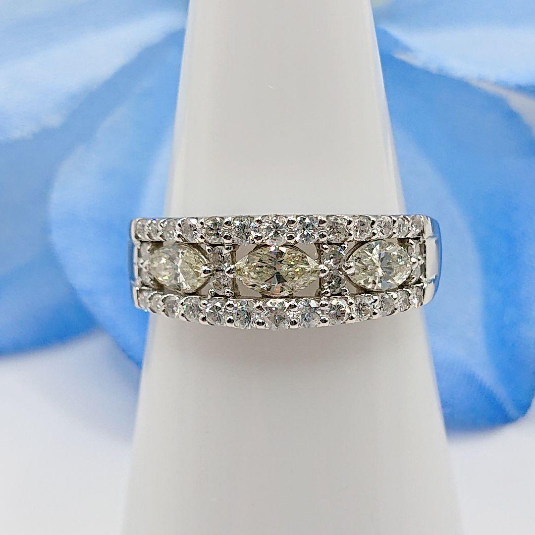 チョコママ様1カラット 真ん中マーキース 天然ダイヤモンドリング プラチナ900