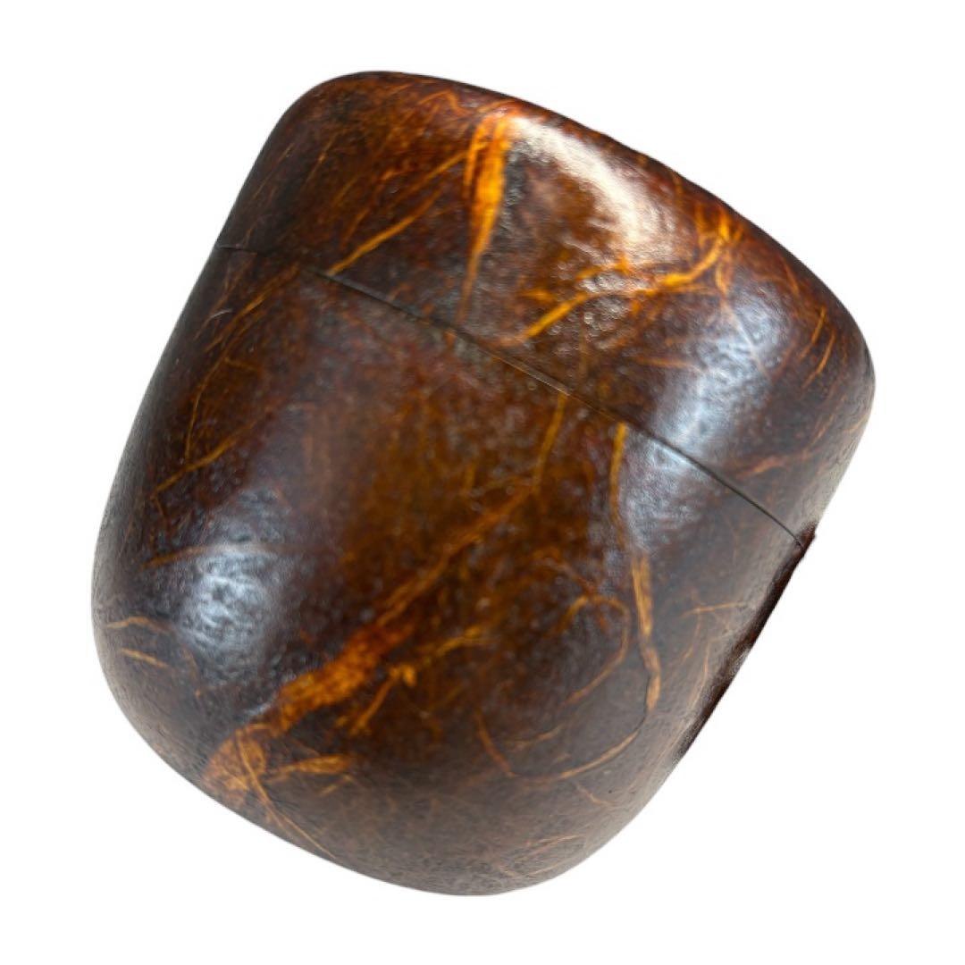 中古品】高崎秋峰造 春秋流れ和紙貼棗（共箱）USED〈税込•送料込