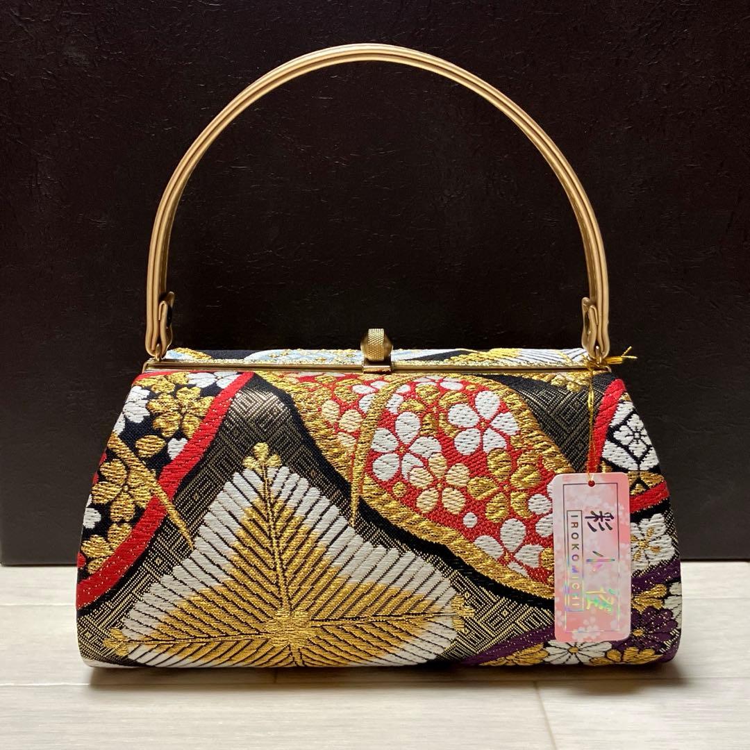 《美品・箱付き》草履バッグセット　彩小径ブランド　振袖用 正絹　帯地