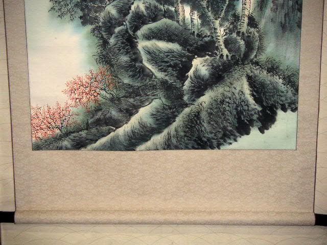 ♥掛軸　中国　山水画　大きな　掛け軸　骨董品