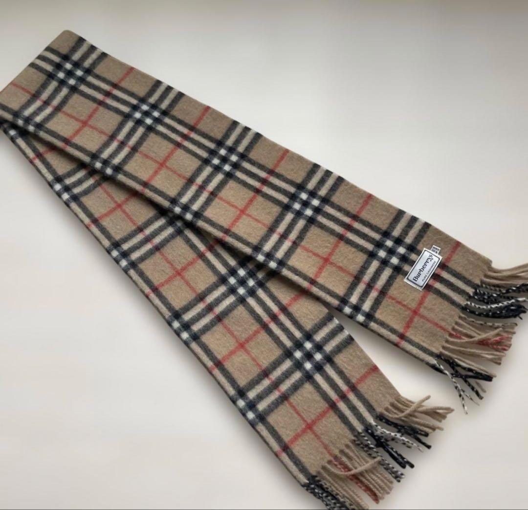 Burberry's カシミヤ マフラー チェック柄 - メルカリ