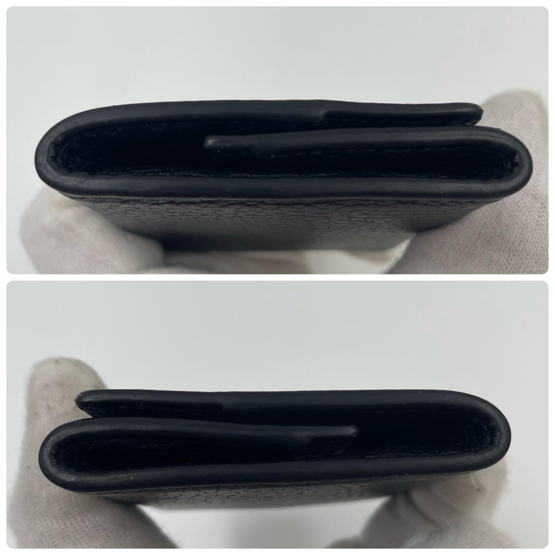 【✨極美品 現行】GUCCI ケース メタルロゴ シボ革 ブラック