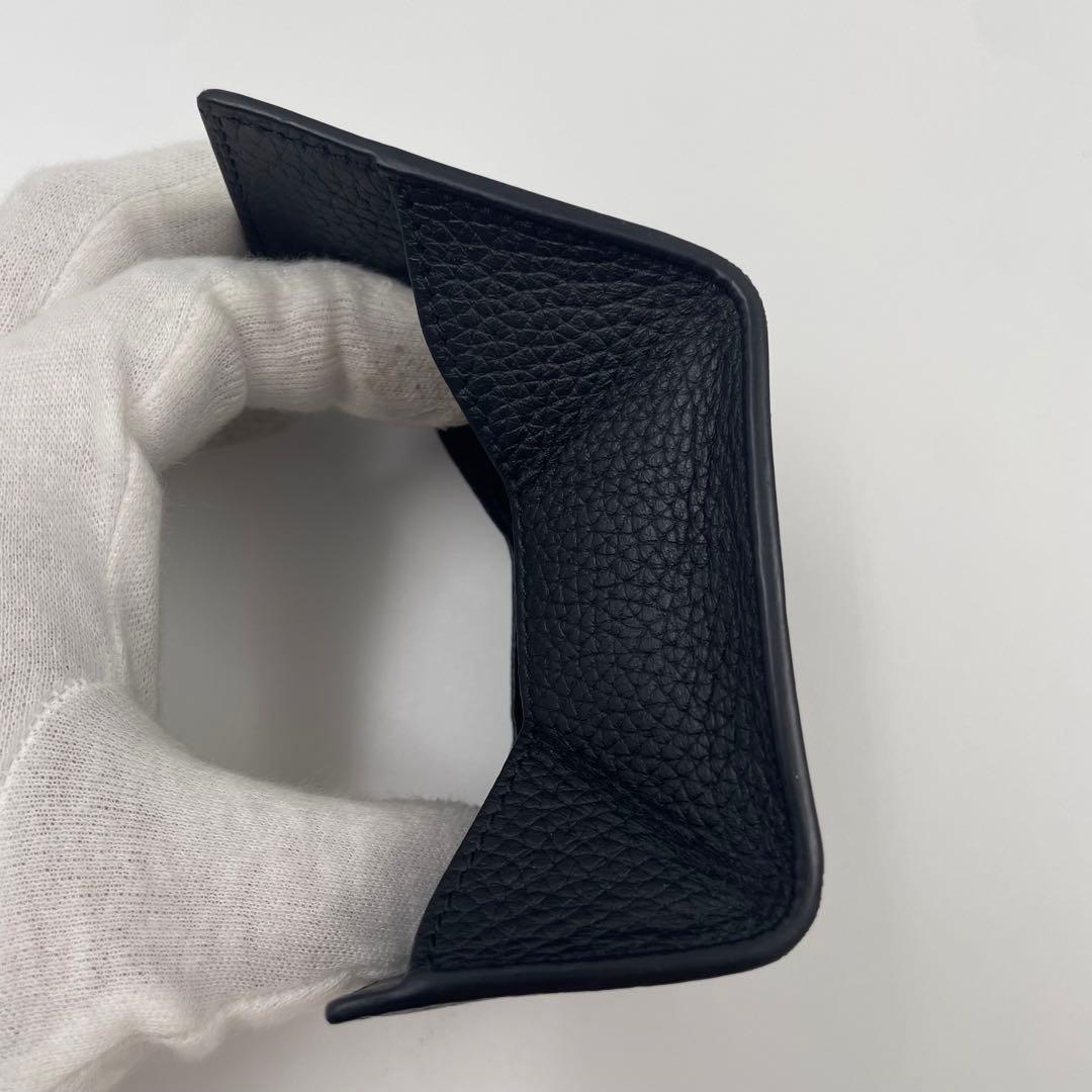 【✨極美品 現行】GUCCI ケース メタルロゴ シボ革 ブラック