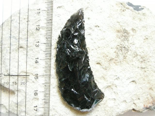 黒曜石 石器 手持ちナイフ スクレイパー 参考出品 173