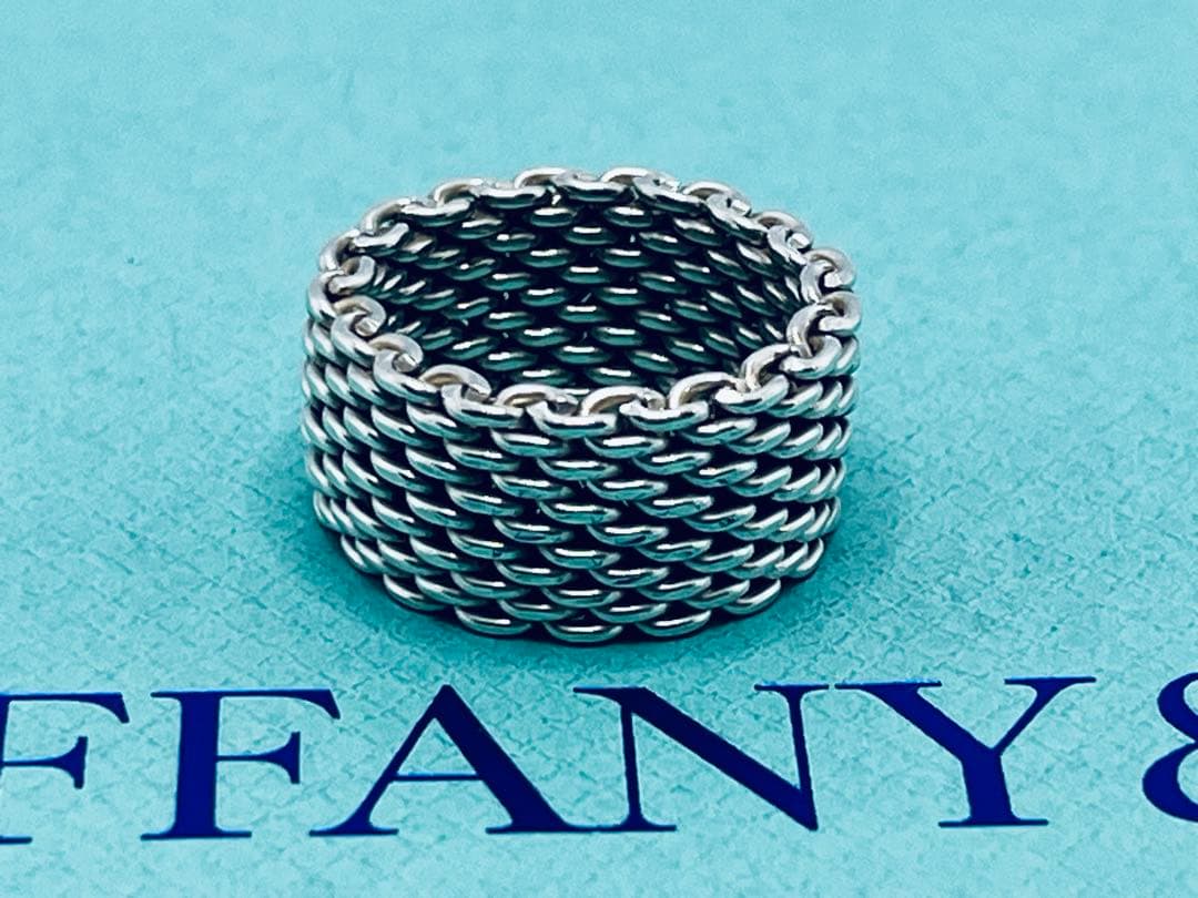 c892 オールド　ティファニー　サマセット　メッシュ　リング　925 約9号