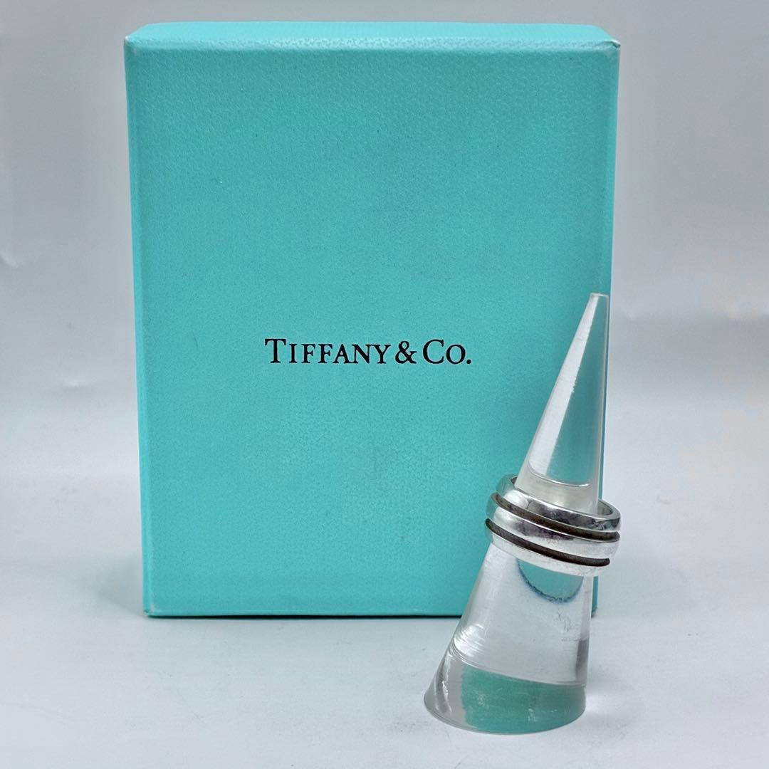 【廃盤品】ティファニー　8号　グルーブド　ダブルライン　リング　シルバー　希少