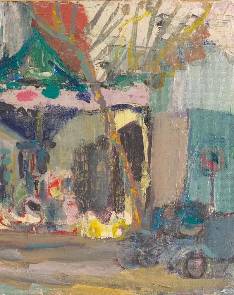 長谷川利行 油彩 肉筆『新宿風景』サイン 有島生馬収蔵 M5号 額無 b525